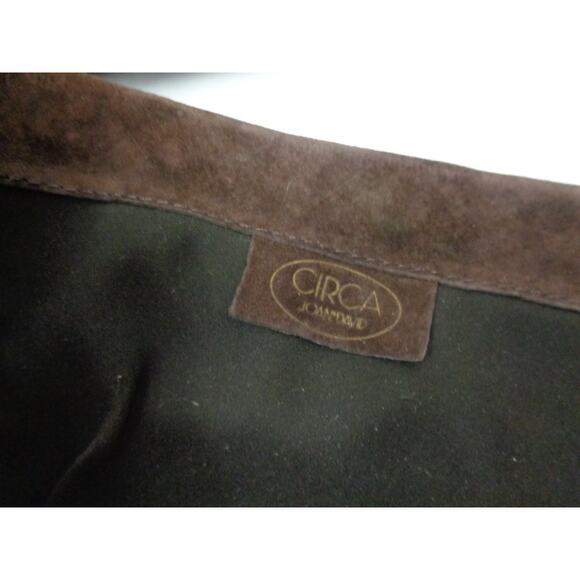 CIRCA JOAN & DAVID Tonia 6M Brown Suede Leather Wedge Heel Knee Zipper Boots - Picture 6 of 7